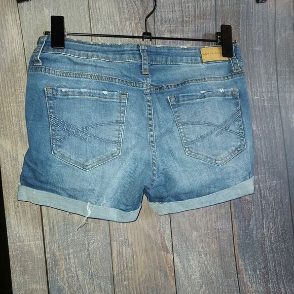 Aeropostale Light Blue Distressed Jean Shorts - Picture 2 of 14